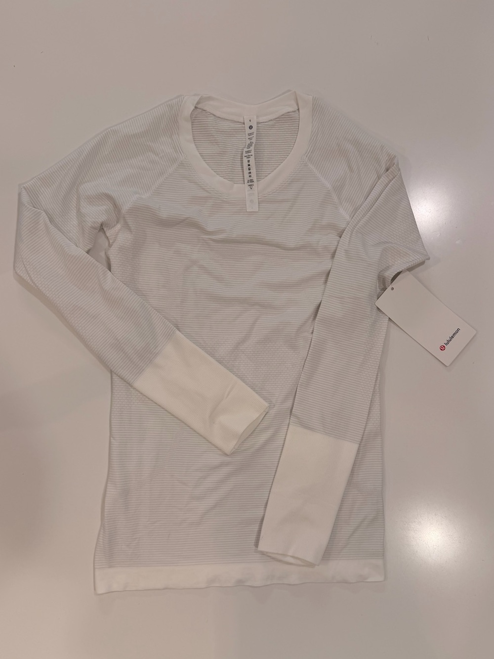 NWT Lululemon Swiftly Tech Long Sleeve 2.0 White Size 6